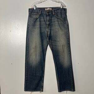 Levi’s 569 Loose Straight Leg Distressed 100% Cotton Blue Jeans Men’s Size 34x30